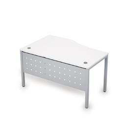 Офисная мебель Avance Стол криволинейный правый с экраном металлическим (сечение 40х40) 6МК.023 Белый/Алюминий матовый 1400х900х750