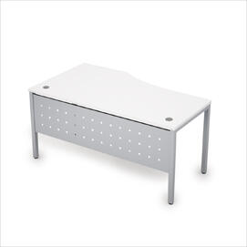 Офисная мебель Avance Стол криволинейный правый с экраном металлическим (сечение 40х40) 6МК.021 Белый/Алюминий матовый 1600х900х750