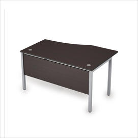 Офисная мебель Avance Стол криволенейный левый с экраном ЛДСП (сечение 40х40) 6МД.022 Венге/Алюминий матовый 1400х900х750