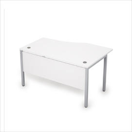 Офисная мебель Avance Стол криволенейный левый с экраном ЛДСП (сечение 40х40) 6МД.022 Белый/Алюминий матовый 1400х900х750