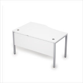 Офисная мебель Avance Стол криволенейный правый с экраном ЛДСП (сечение 40х40) 6МД.023 Белый/Алюминий матовый 1400х900х750