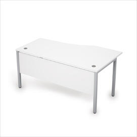 Офисная мебель Avance Стол криволенейный левый с экраном ЛДСП (сечение 40х40) 6МД.020 Белый/Алюминий матовый 1600х900х750