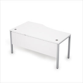 Офисная мебель Avance Стол криволенейный правый с экраном ЛДСП (сечение 40х40) 6МД.021 Белый/Алюминий матовый 1600х900х750