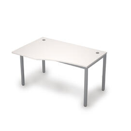Офисная мебель Avance Стол криволинейный левый без экрана (сечение 40х40) 6М.022 Белый/Алюминий матовый 1400х900х750