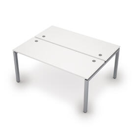 Офисная мебель Avance Бенч-система на два рабочих места (сечение 50х50) 6МБ.5264 Белый/Алюминий матовый 1600х1235х750
