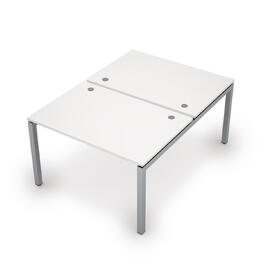 Офисная мебель Avance Бенч-система на два рабочих места (сечение 50х50) 6МБ.5288 Белый/Алюминий матовый 1200х1635х750