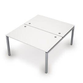 Офисная мебель Avance Бенч-система на два рабочих места (сечение 50х50) 6МБ.5289 Белый/Алюминий матовый 1400х1635х750