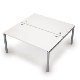 Офисная мебель Avance Бенч-система на два рабочих места (сечение 50х50) 6МБ.5284 Белый/Алюминий матовый 1600х1635х750