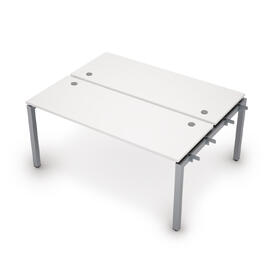 Офисная мебель Avance Начальный модуль сдвоенной бенч-системы (сечение 50х50) 6МБН.5264 Белый/Алюминий матовый 1600х1235х750