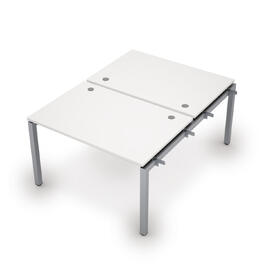 Офисная мебель Avance Начальный модуль сдвоенной бенч-системы (сечение 50х50) 6МБН.5288 Белый/Алюминий матовый 1200х1635х750