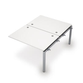 Офисная мебель Avance Средний модуль сдвоенной бенч-системы (сечение 50х50) 6МБС.5288 Белый/Алюминий матовый 1200х1635х750