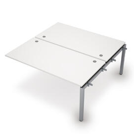 Офисная мебель Avance Средний модуль сдвоенной бенч-системы (сечение 50х50) 6МБС.5284 Белый/Алюминий матовый 1600х1635х750