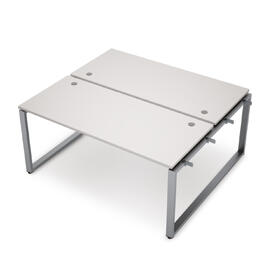 Офисная мебель Avance Начальный модуль сдвоенной бенч-системы (сечение 60х30) 6МБН-О.6267 Белый/Алюминий матовый 1000х1235х750