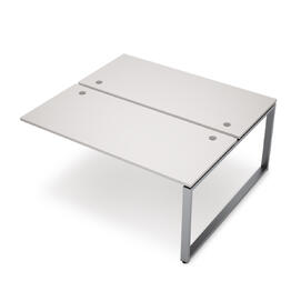 Офисная мебель Avance Конечный модуль сдвоенной бенч-системы (сечение 60х30) 6МБК-О.6267 Белый/Алюминий матовый 1000х1235х750