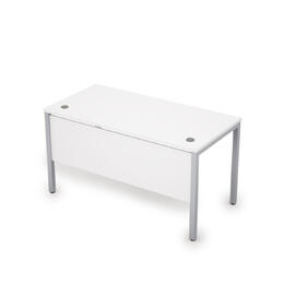 Офисная мебель Avance Стол прямолинейный с экраном ЛДСП (сечение 40х40) 6МД.009 Белый/Алюминий матовый 1400х700х750