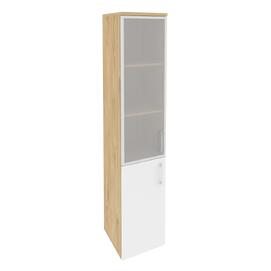 Офисная мебель Onix Шкаф высокий узкий левый O.SU-1.2 R (L) Тиквуд светлый/Белый бриллиант 400x420x1977