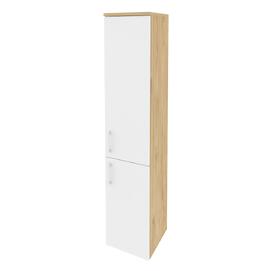 Офисная мебель Onix Шкаф высокий узкий правый O.SU-1.3 (R) Тиквуд светлый/Белый бриллиант 400x420x1977
