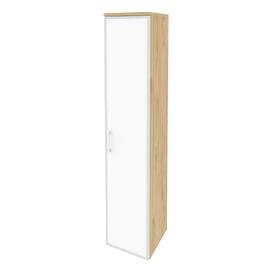 Офисная мебель Onix Шкаф высокий узкий правый O.SU-1.10 R (R) white Тиквуд светлый 400x420x1977