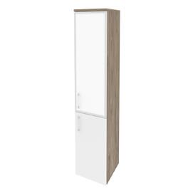 Офисная мебель Onix Шкаф высокий узкий правый O.SU-1.2 R (R) white Тиквуд тёмный/Белый бриллиант 400x420x1977