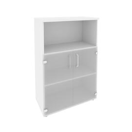 Офисная мебель Onix Шкаф средний широкий O.ST-2.2 Белый бриллиант 800x420x1207