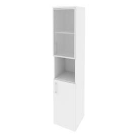 Офисная мебель Onix Шкаф высокий узкий правый O.SU-1.4 R (R) Белый бриллиант 400x420x1977