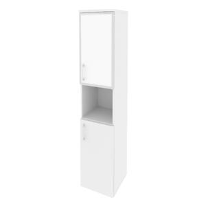 Офисная мебель Onix Шкаф высокий узкий правый O.SU-1.4 R (R) white Денвер светлый/Белый бриллиант 400x420x1977