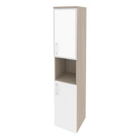 Офисная мебель Onix Шкаф высокий узкий правый O.SU-1.4 R (R) white Дуб аттик/Белый бриллиант 400x420x1977