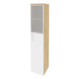 Офисная мебель Onix Шкаф высокий узкий правый O.SU-1.7 R (R) Тиквуд светлый/Белый бриллиант 400x420x1977