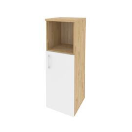 Офисная мебель Onix Шкаф средний узкий правый O.SU-2.1 (R) Тиквуд светлый/Белый бриллиант 400x420x1207