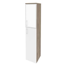 Офисная мебель Onix Шкаф высокий узкий правый O.SU-1.7 R (R) white Тиквуд тёмный/Белый бриллиант 400x420x1977