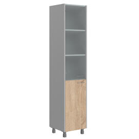 Офисная мебель Offix-new Шкаф колонка комбинированая OHC 45.2 Дуб Сонома светлый/Металлик 456х450х2147