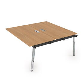 Офисная мебель Arredo Стол системы Бенч, сдвоенный, на 2 рабочих места - средний 10БДС.289 Romano/Металл глянец 1400x1635x750