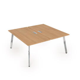 Офисная мебель Arredo Стол системы Бенч, сдвоенный, на 2 рабочих места 10БД.264 Romano/Металл глянец 1600x1235x750