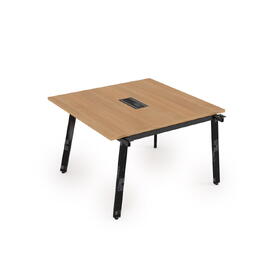 Офисная мебель Arredo Стол системы Бенч, переговорный - начальный 10СПН.128 Romano/Черный глянец 1200x1200x750