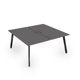 Офисная мебель Arredo Стол системы Бенч, сдвоенный, на 2 рабочих места 10БД.264 Graphit/Черный глянец 1600x1235x750