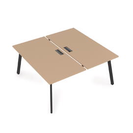 Офисная мебель Arredo Стол системы Бенч, сдвоенный, на 2 рабочих места 10БД.264 Mokko/Черный 1600x1235x750