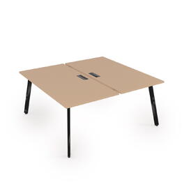 Офисная мебель Arredo Стол системы Бенч, сдвоенный, на 2 рабочих места 10БД.269 Mokko/Черный глянец 1400x1235x750
