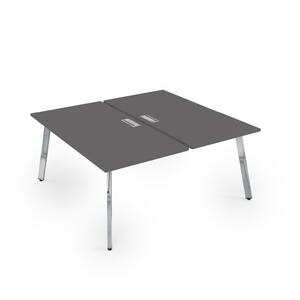 Офисная мебель Арредо (Arredo) Стол системы Бенч, сдвоенный, на 2 рабочих места 10БД.279 Графит/Айрон вуд 1400x1435x750