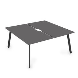 Офисная мебель Arredo Стол системы Бенч, сдвоенный, на 2 рабочих места 10БДВ.264 Graphit/Черный 1600x1235x750