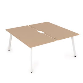 Офисная мебель Arredo Стол системы Бенч, сдвоенный, на 2 рабочих места 10БДВ.264 Mokko/Белый 1600x1235x750