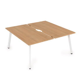 Офисная мебель Arredo Стол системы Бенч, сдвоенный, на 2 рабочих места 10БДВ.264 Romano/Белый 1600x1235x750
