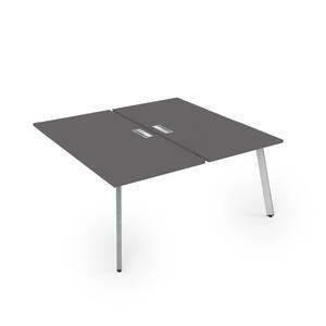 Офисная мебель Arredo Стол системы Бенч, сдвоенный, на 2 рабочих места - конечный 10БДК.264 Romano/Черный глянец 1600x1235x750