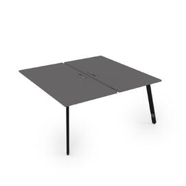 Офисная мебель Arredo Стол системы Бенч, сдвоенный, на 2 рабочих места - конечный 10БДК.264 Graphit/Черный глянец 1600x1235x750