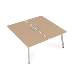 Офисная мебель Arredo Стол системы Бенч, сдвоенный, на 2 рабочих места - конечный 10БДК.264 Romano/Графит 1600x1235x750