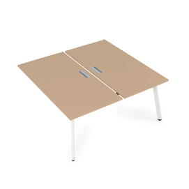 Офисная мебель Arredo Стол системы Бенч, сдвоенный, на 2 рабочих места - конечный 10БДК.264 Mokko/Белый 1600x1235x750