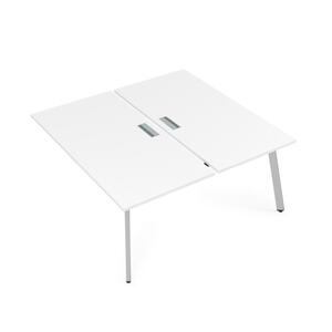 Офисная мебель Arredo Стол системы Бенч, сдвоенный, на 2 рабочих места - конечный 10БДК.264 Белый премиум/Tabaco 1600x1235x750