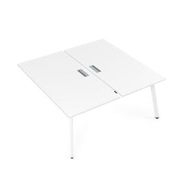 Офисная мебель Arredo Стол системы Бенч, сдвоенный, на 2 рабочих места - конечный 10БДК.264 Белый премиум/Белый 1600x1235x750