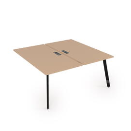 Офисная мебель Arredo Стол системы Бенч, сдвоенный, на 2 рабочих места - конечный 10БДК.268 Mokko/Черный глянец 1200x1235x750