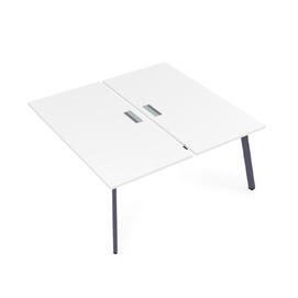Офисная мебель Arredo Стол системы Бенч, сдвоенный, на 2 рабочих места - конечный 10БДК.268 Белый премиум/Графит 1200x1235x750