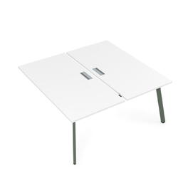 Офисная мебель Arredo Стол системы Бенч, сдвоенный, на 2 рабочих места - конечный 10БДК.269 Белый премиум/Klever 1400x1235x750
